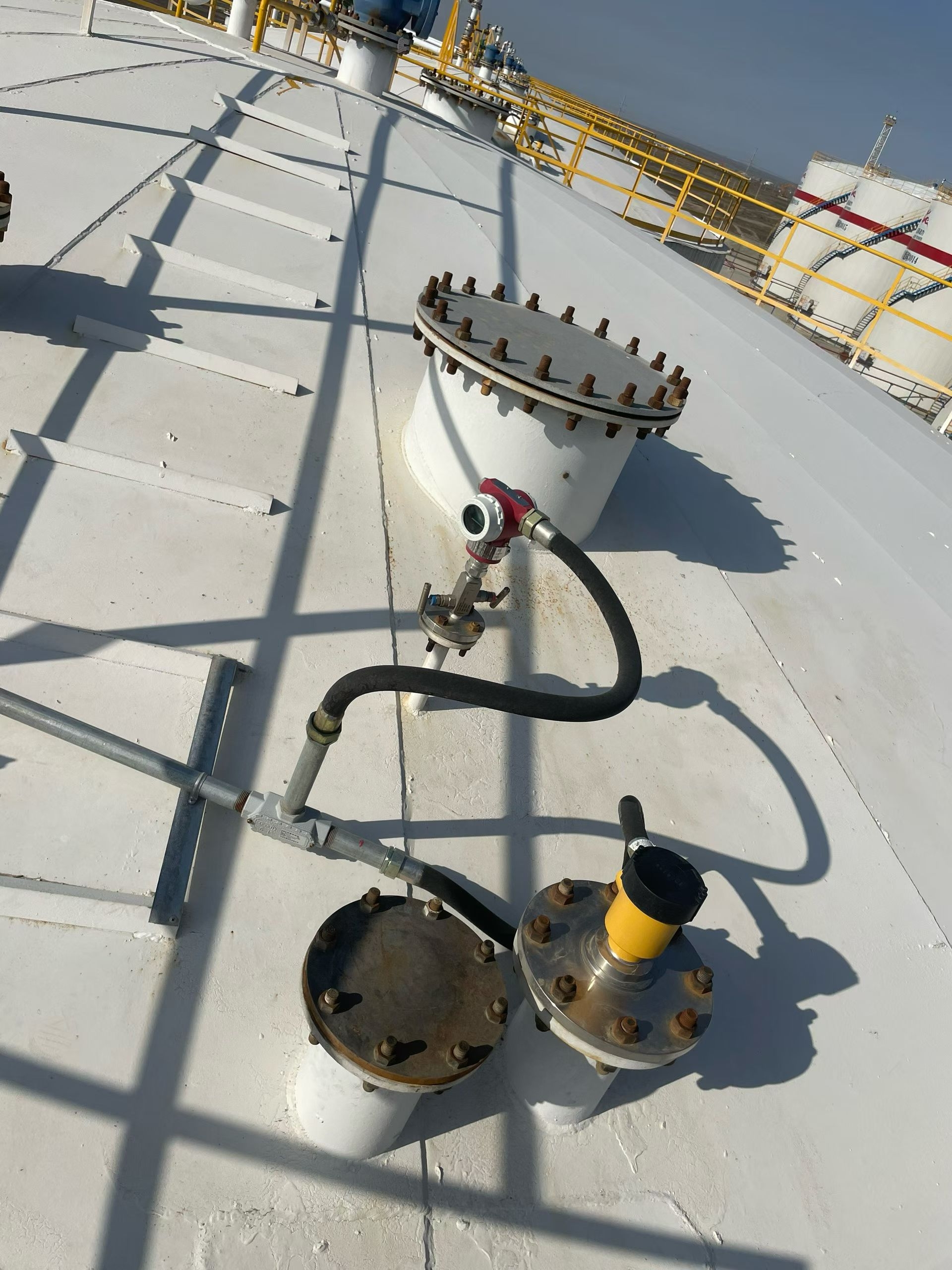 What is the decibel level of the explosion-proof limit switch with on-site sound and light alarm?